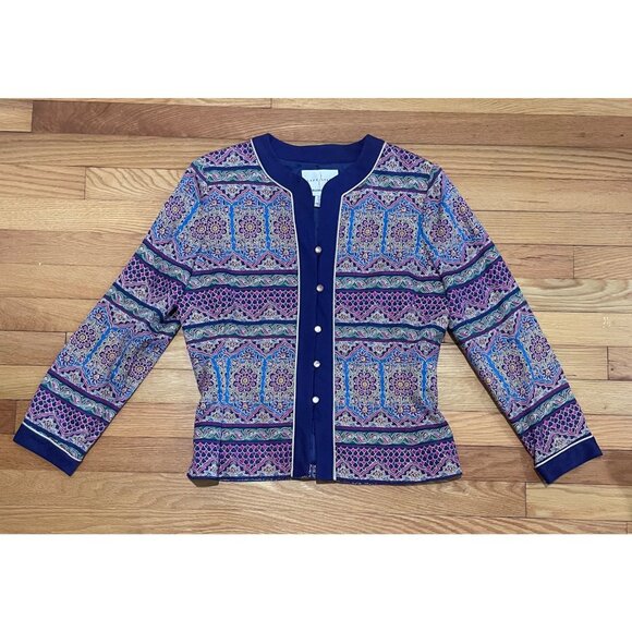 Vtg Adrianna Papell Womens Floral Silk Jacket Size 8 90s Indie Fairy Old Money - Picture 5 of 14